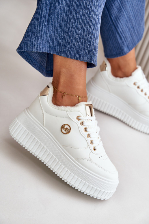 Tenisky Sportovní Boty Dámské Zateplené Na Masivní Podešvi Bílé Ardiela Tenisky Sportovní Boty Dámské Zateplené Na Masivní Podešvi Bílé Ardiela