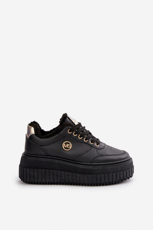 Sneakersy Dámské Sportovní Boty Zateplené Na Masivní Podešvi Černé Ardiela Sneakersy Dámské Sportovní Boty Zateplené Na Masivní Podešvi Černé Ardiela