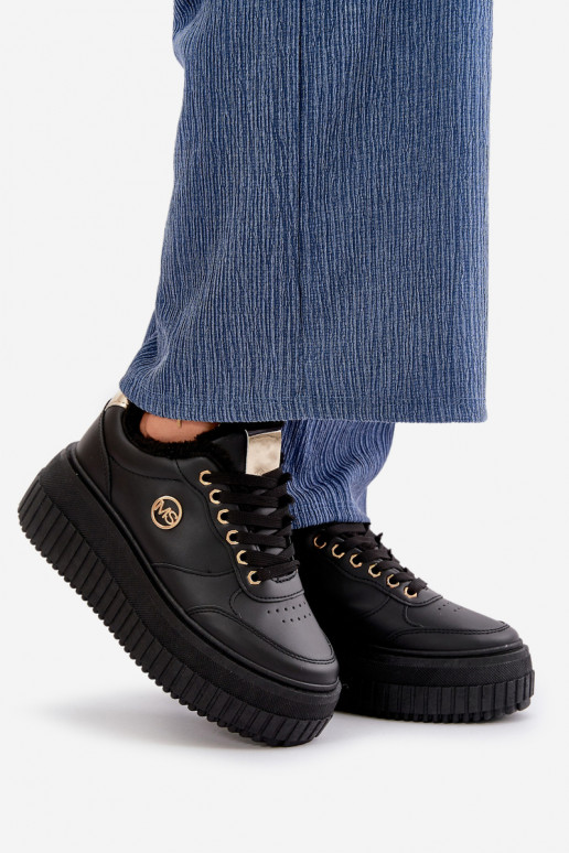 Sneakersy Dámské Sportovní Boty Zateplené Na Masivní Podešvi Černé Ardiela Sneakersy Dámské Sportovní Boty Zateplené Na Masivní Podešvi Černé Ardiela