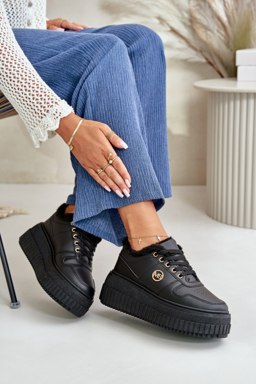 Sneakersy Sportovní Obuv Dámská Zateplená Na Masivní Podešvi Černé Verissha Sneakersy Sportovní Obuv Dámská Zateplená Na Masivní Podešvi Černé Verissha