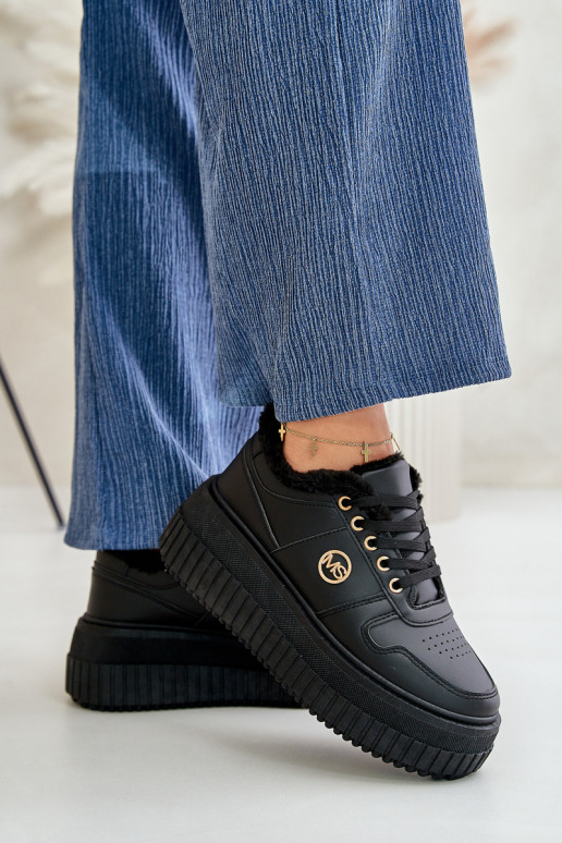 Sneakersy Sportovní Obuv Dámská Zateplená Na Masivní Podešvi Černé Verissha Sneakersy Sportovní Obuv Dámská Zateplená Na Masivní Podešvi Černé Verissha