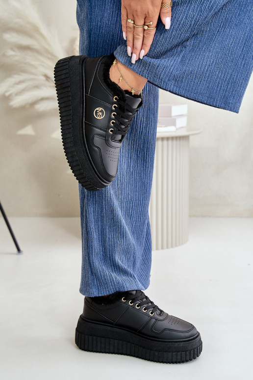 Sneakersy Sportovní Obuv Dámská Zateplená Na Masivní Podešvi Černé Verissha Sneakersy Sportovní Obuv Dámská Zateplená Na Masivní Podešvi Černé Verissha