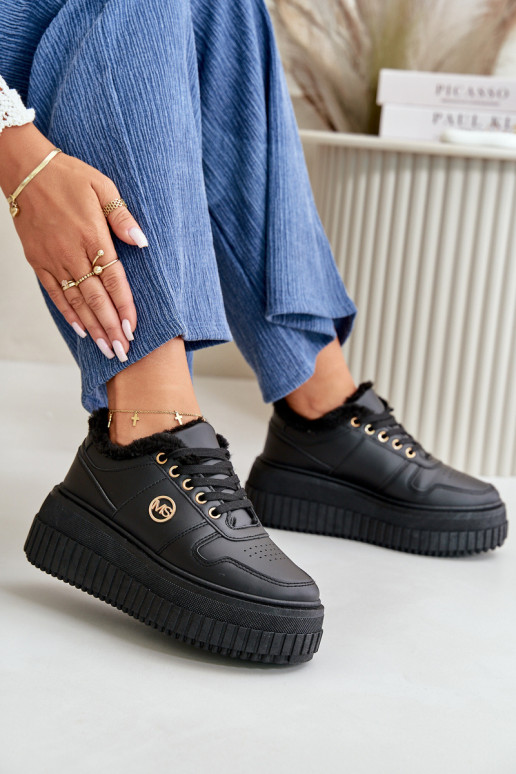 Sneakersy Sportovní Obuv Dámská Zateplená Na Masivní Podešvi Černé Verissha Sneakersy Sportovní Obuv Dámská Zateplená Na Masivní Podešvi Černé Verissha