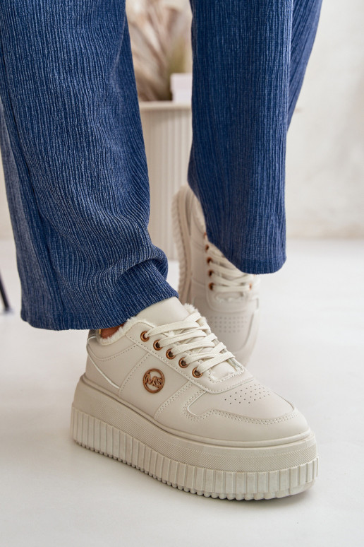 Sneakersy Sportovní Boty Dámské Zateplené Na Masivní Podešvi Béžové Verissha Sneakersy Sportovní Boty Dámské Zateplené Na Masivní Podešvi Béžové Verissha