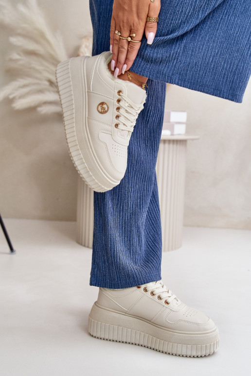 Sneakersy Sportovní Boty Dámské Zateplené Na Masivní Podešvi Béžové Verissha Sneakersy Sportovní Boty Dámské Zateplené Na Masivní Podešvi Béžové Verissha