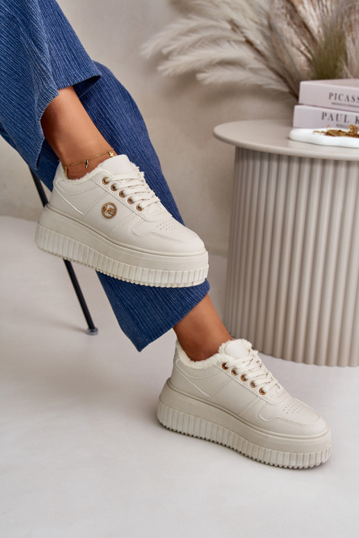 Sneakersy Sportovní Boty Dámské Zateplené Na Masivní Podešvi Béžové Verissha Sneakersy Sportovní Boty Dámské Zateplené Na Masivní Podešvi Béžové Verissha