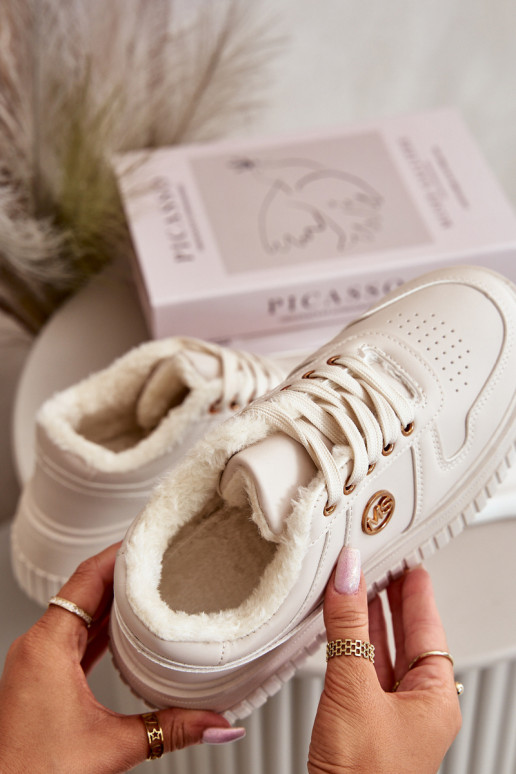 Sneakersy Sportovní Boty Dámské Zateplené Na Masivní Podešvi Béžové Verissha Sneakersy Sportovní Boty Dámské Zateplené Na Masivní Podešvi Béžové Verissha