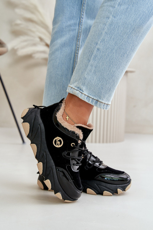 Dámské Sportovní Boty Na Šněrování Zateplené Na Platformě Černé Verioras Dámské Sportovní Boty Na Šněrování Zateplené Na Platformě Černé Verioras