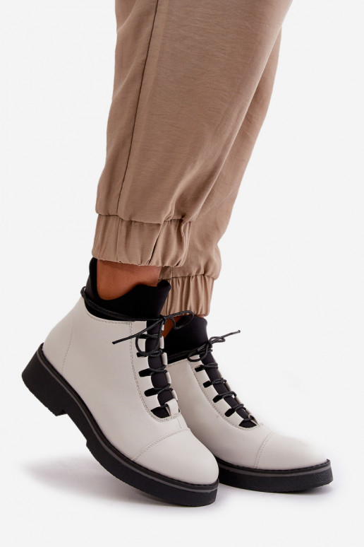 Nízké dámské boty z ekologické kůže béžové Erisabelle Nízké dámské boty z ekologické kůže béžové Erisabelle