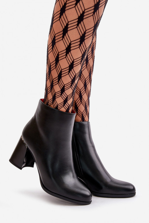 Hladké Dámské Botky Na Podpatku Z Eko Semiše Zateplené Černé Milisea Hladké Dámské Botky Na Podpatku Z Eko Semiše Zateplené Černé Milisea