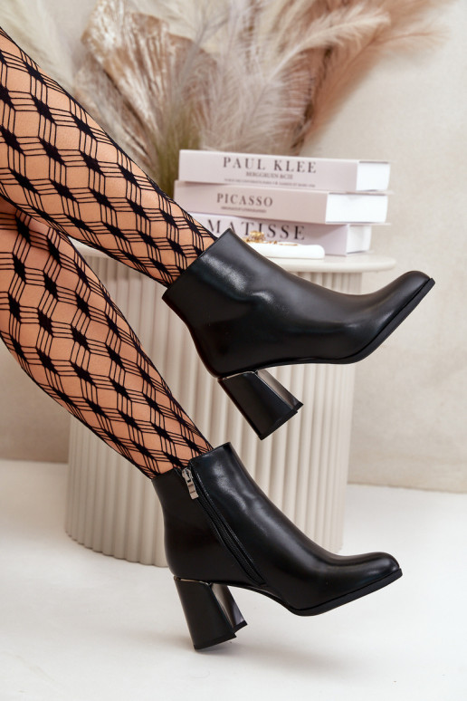 Hladké Dámské Botky Na Podpatku Z Eko Semiše Zateplené Černé Milisea Hladké Dámské Botky Na Podpatku Z Eko Semiše Zateplené Černé Milisea