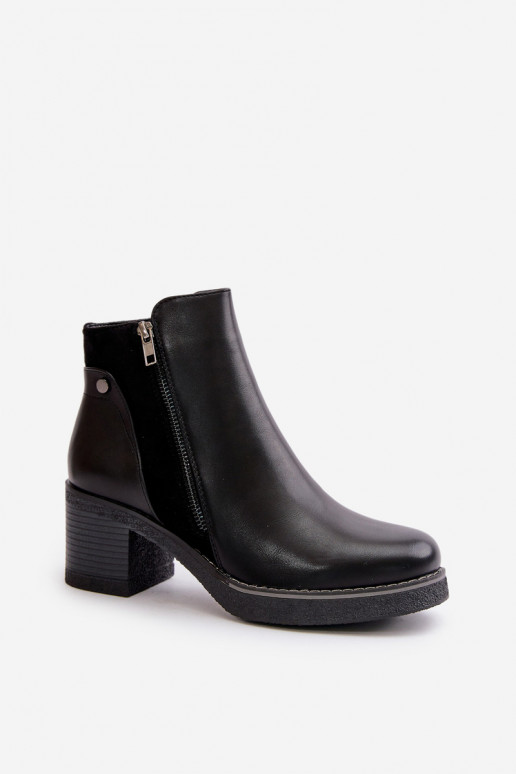 Dámské Botky Z Eko Kůže Na Podpatku Zateplené Černé Revianna Dámské Botky Z Eko Kůže Na Podpatku Zateplené Černé Revianna