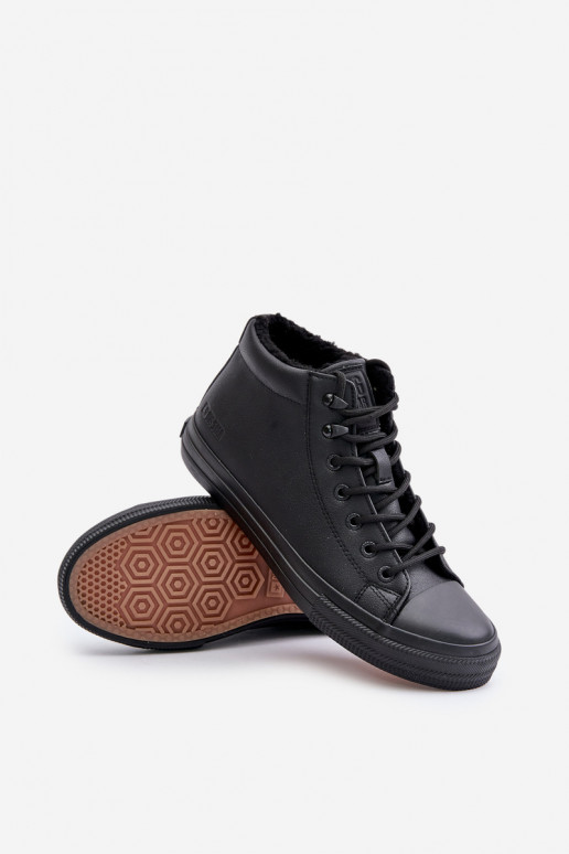 Mužské zateplené tenisky s zipem černé Big Star MM174012 Mužské zateplené tenisky s zipem černé Big Star MM174012