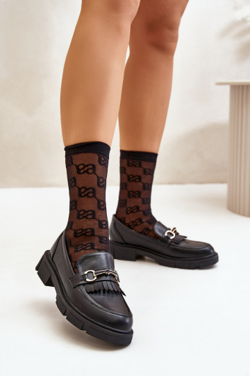 Dámské Mokasíny S Ozdobou Eko Kůže Černé Tialorae 2