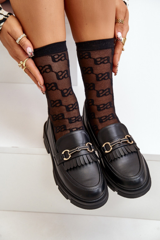 Dámské Mokasíny S Ozdobou Eko Kůže Černé Tialorae Dámské Mokasíny S Ozdobou Eko Kůže Černé Tialorae