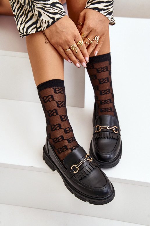 Dámské Mokasíny S Ozdobou Eko Kůže Černé Tialorae Dámské Mokasíny S Ozdobou Eko Kůže Černé Tialorae