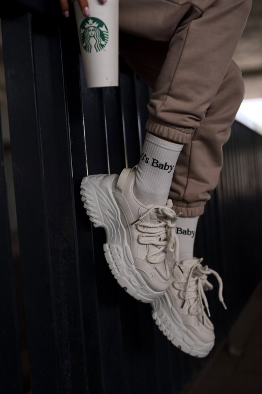 Dámské tenisky na masivní podešvi světle béžové Nevela Dámské tenisky na masivní podešvi světle béžové Nevela