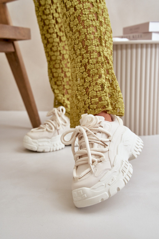 Dámské tenisky na masivní podešvi světle béžové Nevela Dámské tenisky na masivní podešvi světle béžové Nevela