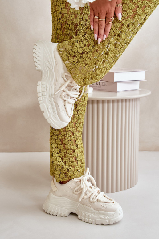 Dámské tenisky na masivní podešvi světle béžové Nevela Dámské tenisky na masivní podešvi světle béžové Nevela