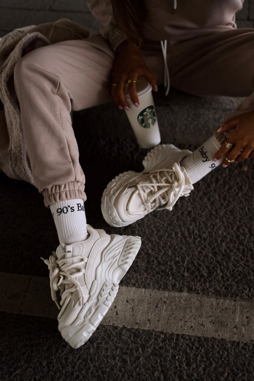 Dámské tenisky na masivní podešvi světle béžové Nevela Dámské tenisky na masivní podešvi světle béžové Nevela