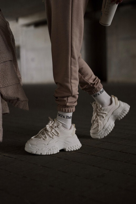 Dámské tenisky na masivní podešvi světle béžové Nevela Dámské tenisky na masivní podešvi světle béžové Nevela