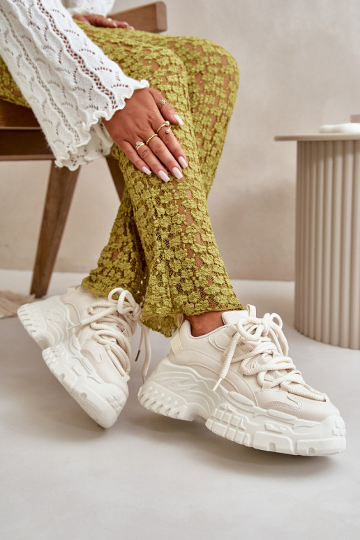 Dámské tenisky na masivní podešvi světle béžové Nevela Dámské tenisky na masivní podešvi světle béžové Nevela