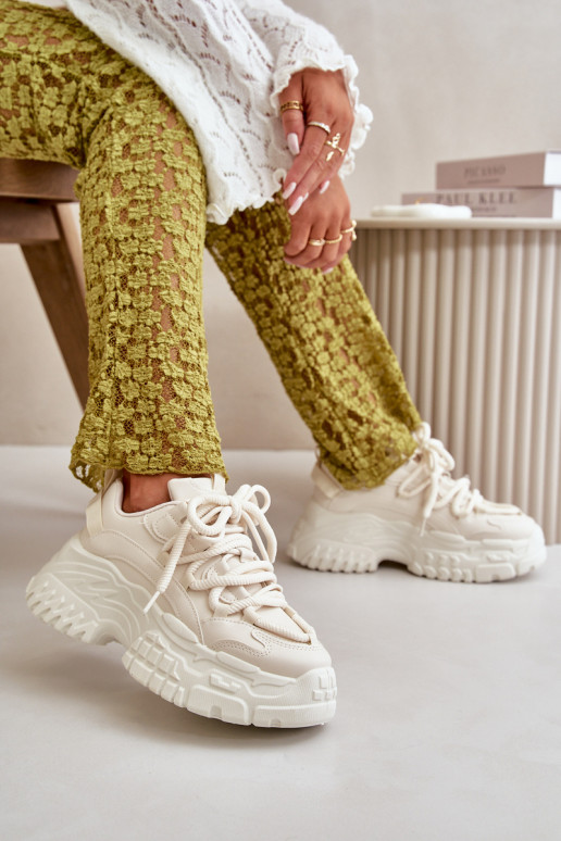 Dámské tenisky na masivní podešvi světle béžové Nevela Dámské tenisky na masivní podešvi světle béžové Nevela