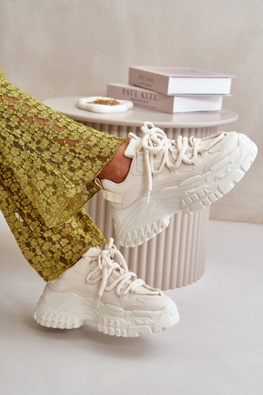 Dámské tenisky na masivní podešvi světle béžové Nevela Dámské tenisky na masivní podešvi světle béžové Nevela