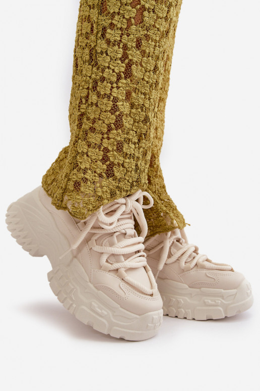 Dámské tenisky na masivní podešvi světle béžové Nevela Dámské tenisky na masivní podešvi světle béžové Nevela