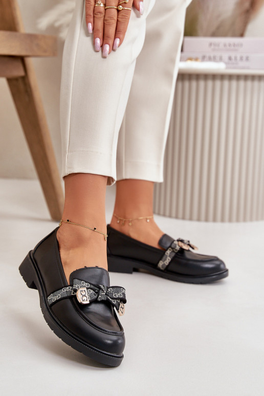 Dámské Mokasíny S Mašlí S.Barski HY42-331 Černé Dámské Mokasíny S Mašlí S.Barski HY42-331 Černé