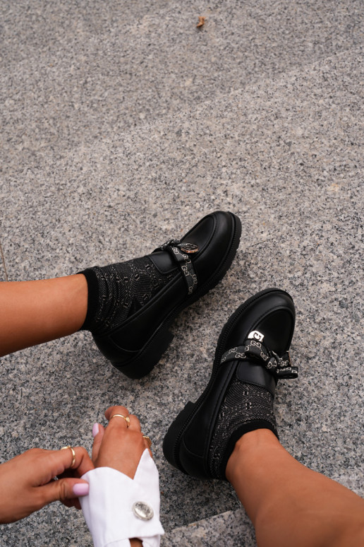 Dámské Mokasíny S Mašlí S.Barski HY42-331 Černé Dámské Mokasíny S Mašlí S.Barski HY42-331 Černé