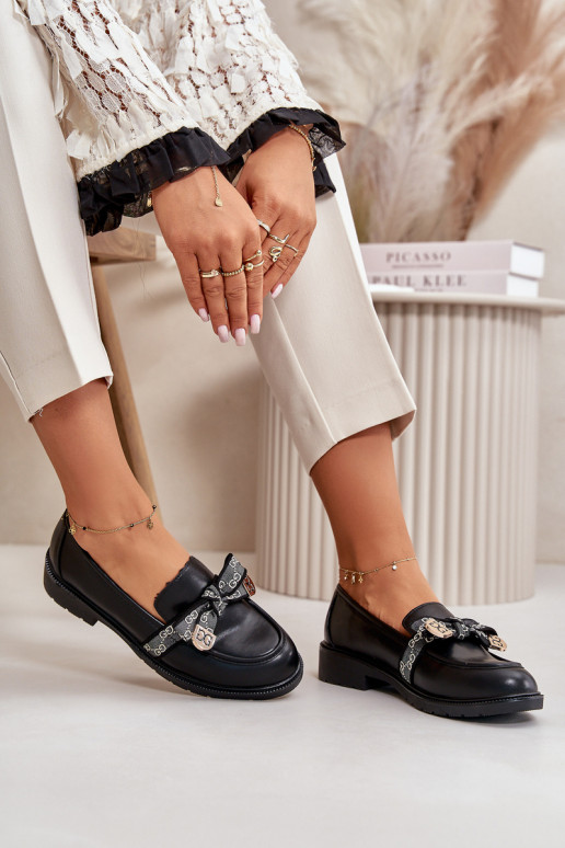 Dámské Mokasíny S Mašlí S.Barski HY42-331 Černé Dámské Mokasíny S Mašlí S.Barski HY42-331 Černé