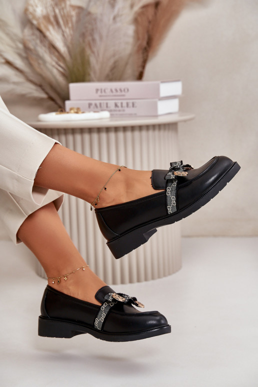 Dámské Mokasíny S Mašlí S.Barski HY42-331 Černé Dámské Mokasíny S Mašlí S.Barski HY42-331 Černé