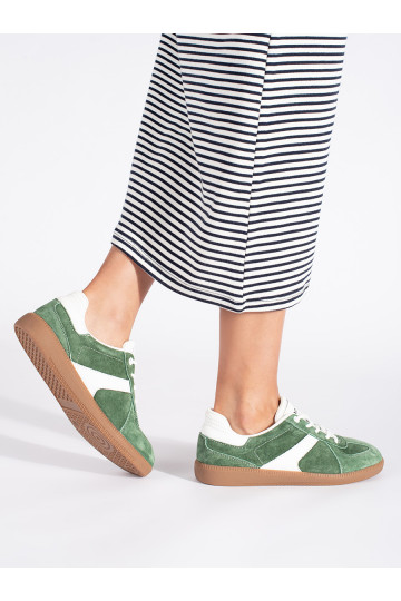 Kožené zeleno-bílé dámské sneakersy 2