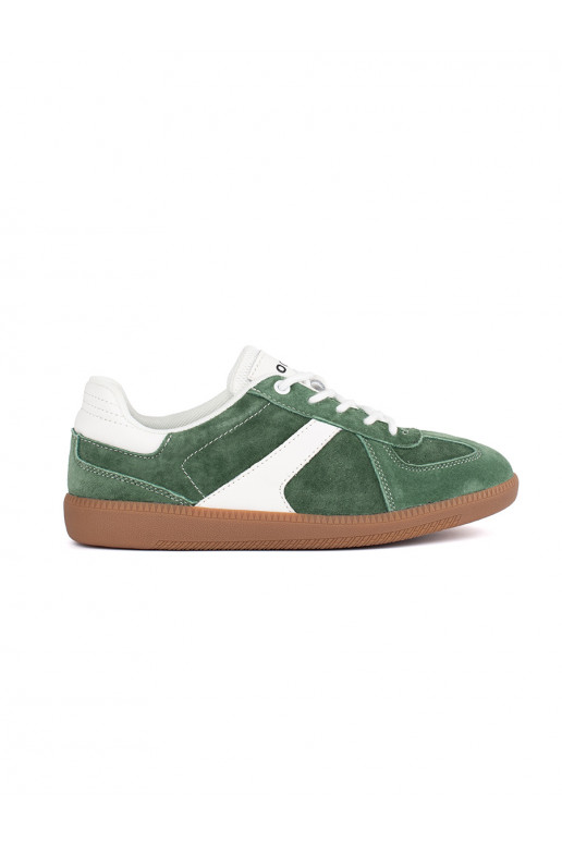 Kožené zeleno-bílé dámské sneakersy