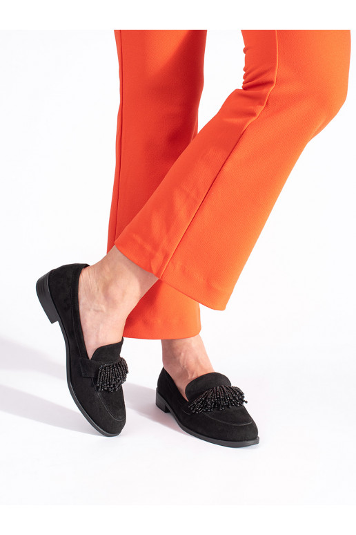 Dámské semišové mokasíny s korálky