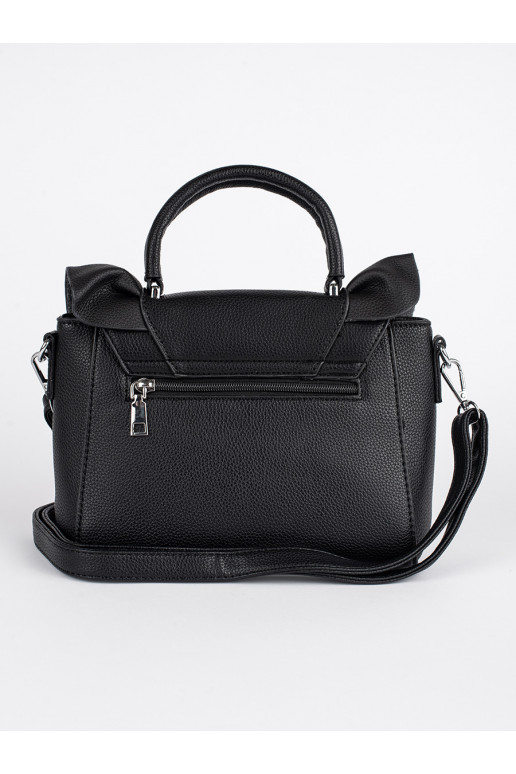 Černá dámská kabelka s ozdobným volánem