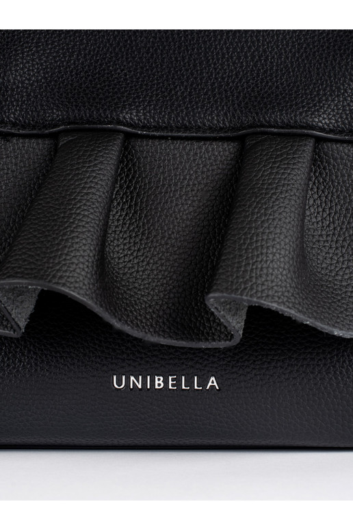 Černá dámská kabelka s ozdobným volánem