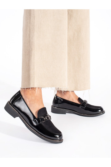 Černé elegantní dámské mokasíny