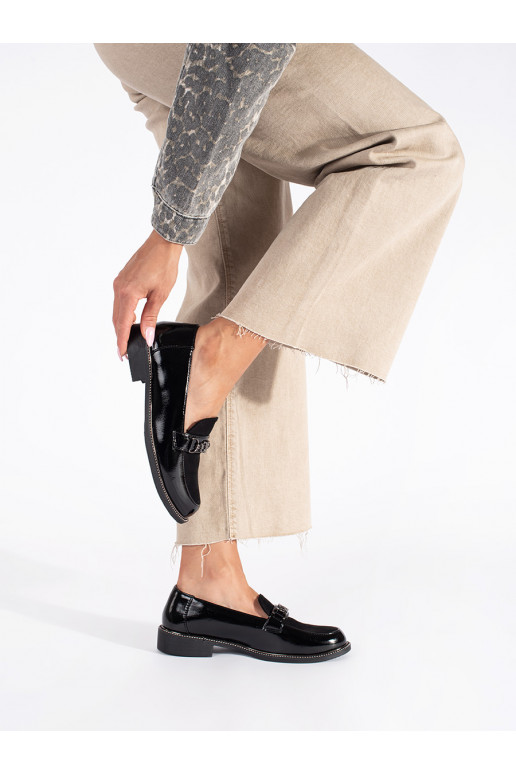 Černé elegantní dámské mokasíny