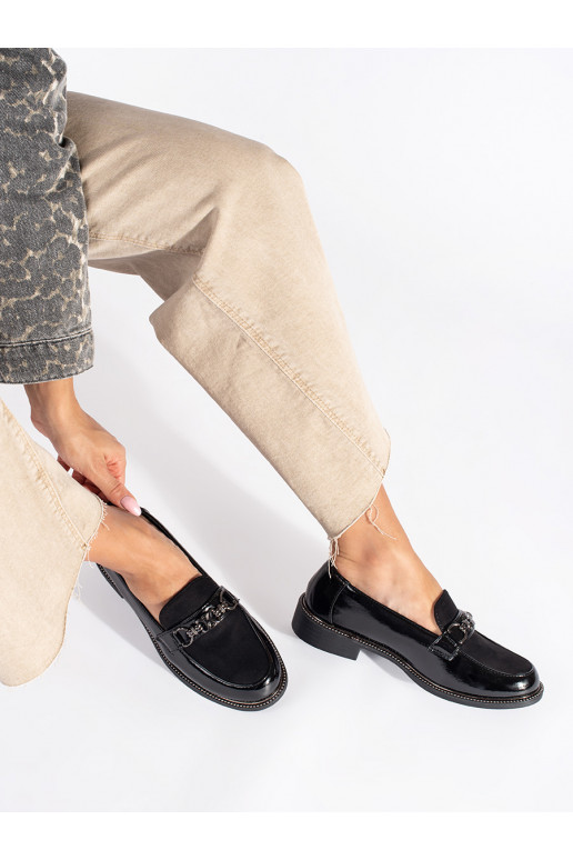 Černé elegantní dámské mokasíny