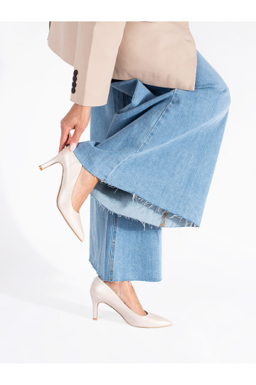 Klasické elegantní perlové lodičky na tenkém podpatku 2