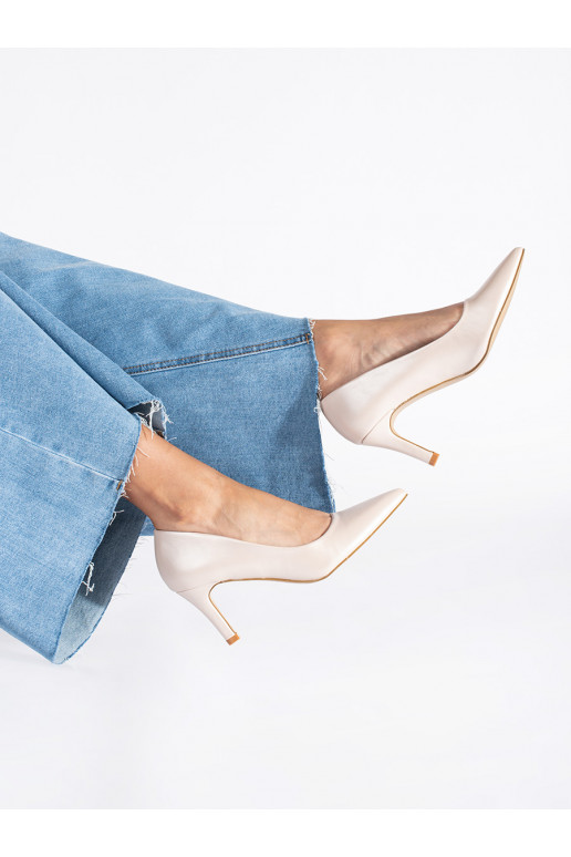 Klasické elegantní perlové lodičky na tenkém podpatku