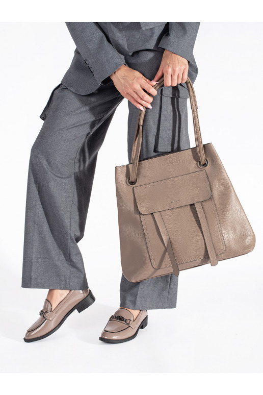 Lakované béžové mokasíny dámské