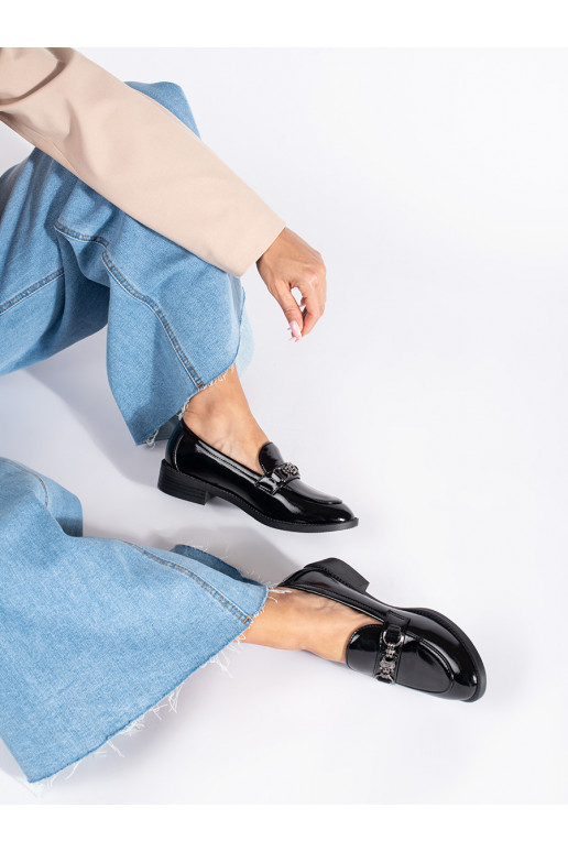 Lakované černé mokasíny dámské