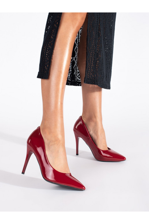 Bordové lakované dámské lodičky