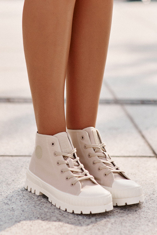 Vysoký Látkové tenisky na platformě Big Star LL274160 Béžová Vysoký Látkové tenisky na platformě Big Star LL274160 Béžová