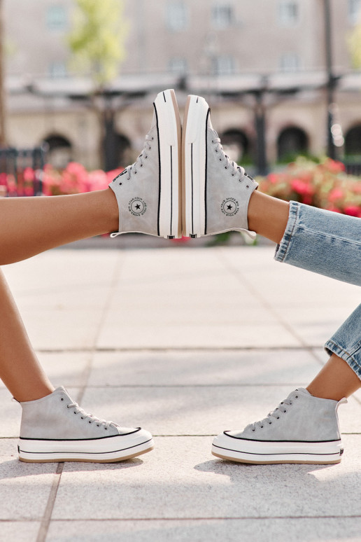 Zateplené Dámské Tenisky Na Platformě Eko Kůže Big Star OO274069 Modré