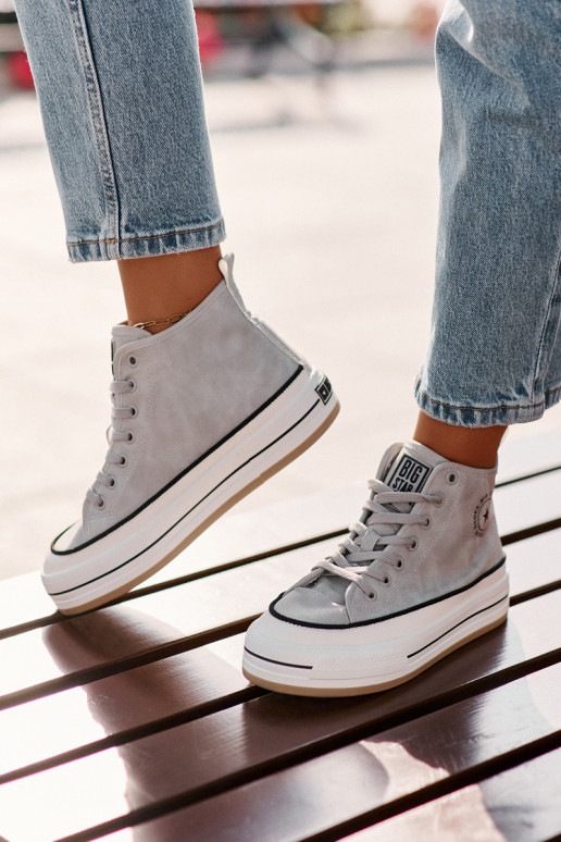 Zateplené Dámské Tenisky Na Platformě Eko Kůže Big Star OO274069 Modré