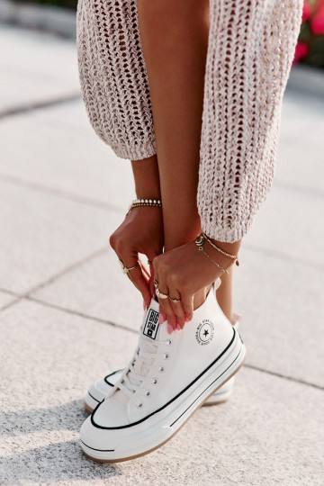 Zateplené Dámské Tenisky Na Platformě Eko Kůže Big Star OO274061 Bílé 2